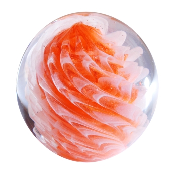 paperweight 279 - orange flower with oil effect